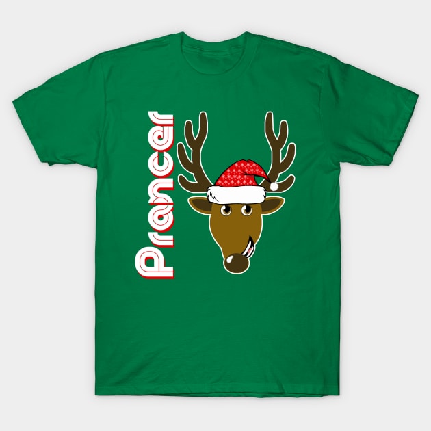 Prancer, Family Christmas Santa Anime 8+ Reindeer Tshirts T-Shirt by TonTomDesignz